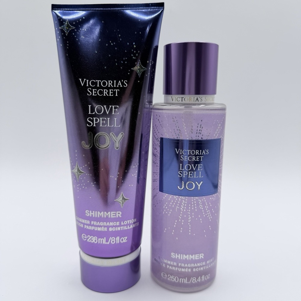 Victoria's Secret Love Spell Joy Shimmer Body Mist Spray & Lotion Set of 2 - Picture 2 of 4